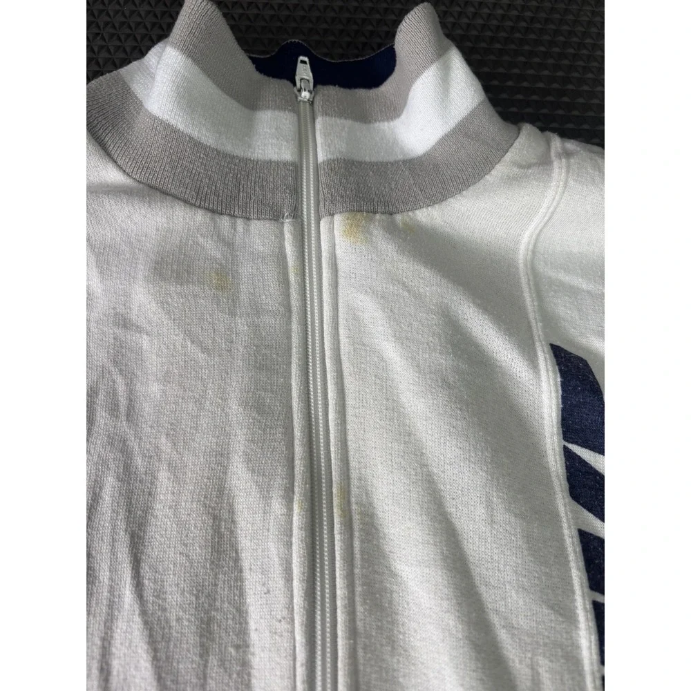 Vintage Nike Colorblock Full Zip Activewear Jacket Men's Large White Grey Navy